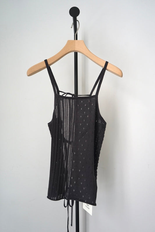 【tyn.TGOR】Patchwork lace camisole -d.gray-