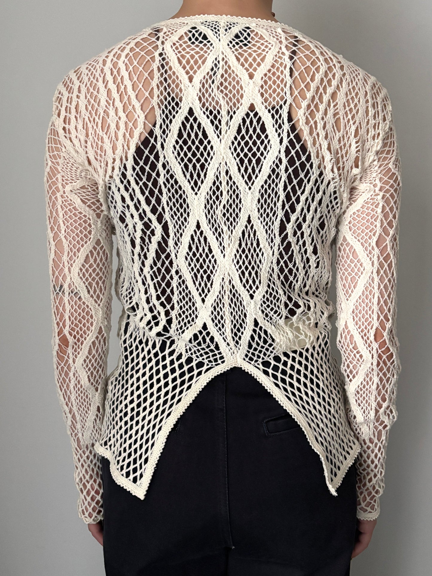 【EUCHRONIA】Stretch Lace Long Sleeve Tee -ivory-