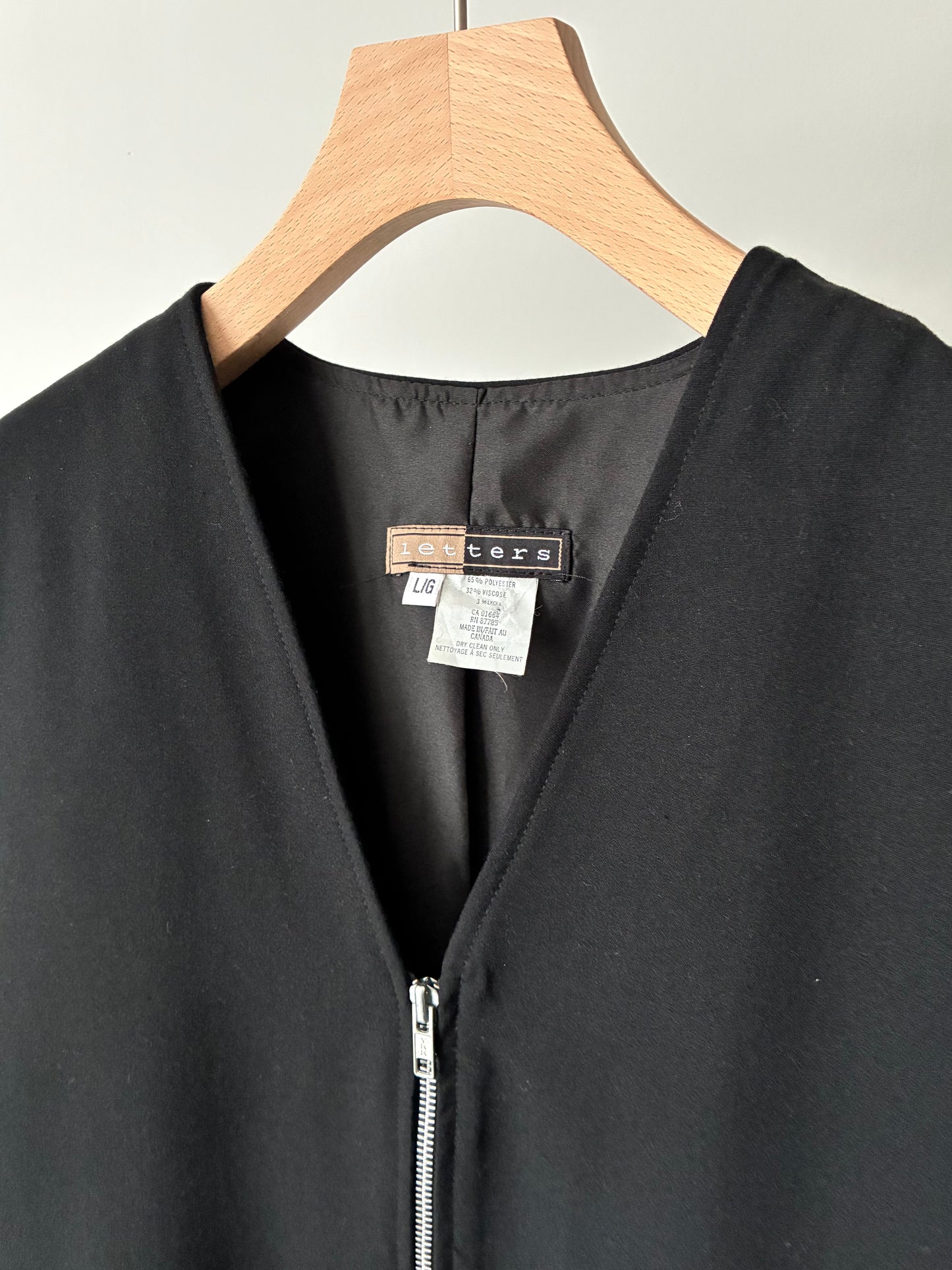 Zipup simple vest made in CANADA