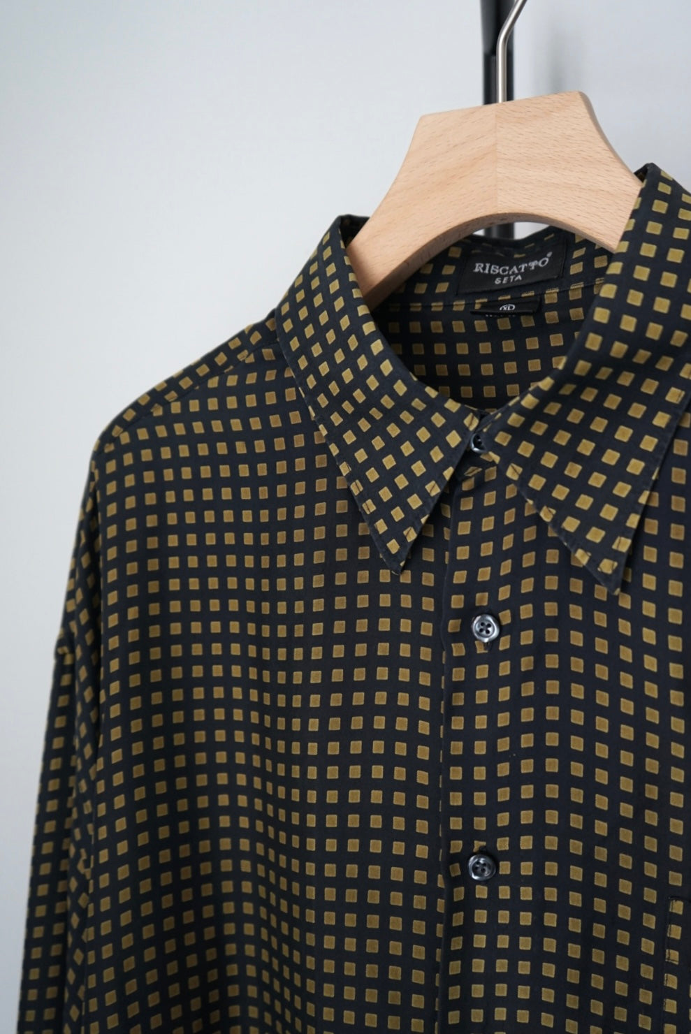 Square dot silk big shirts