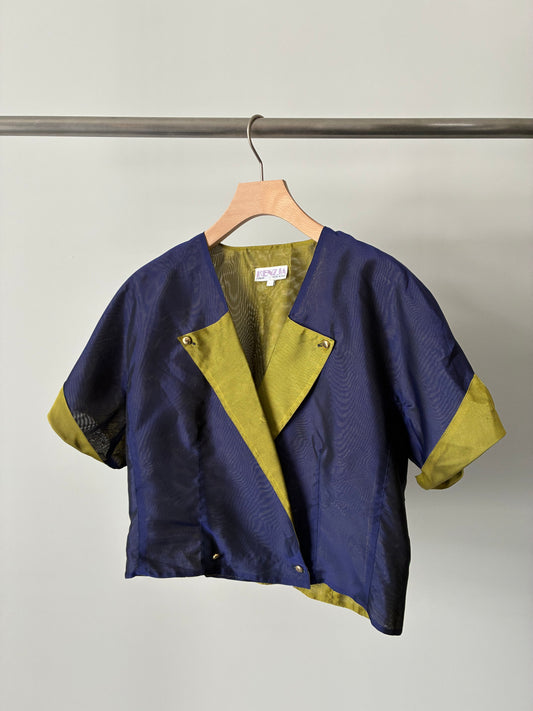 Bicolor design shirt jacket made in Italy
