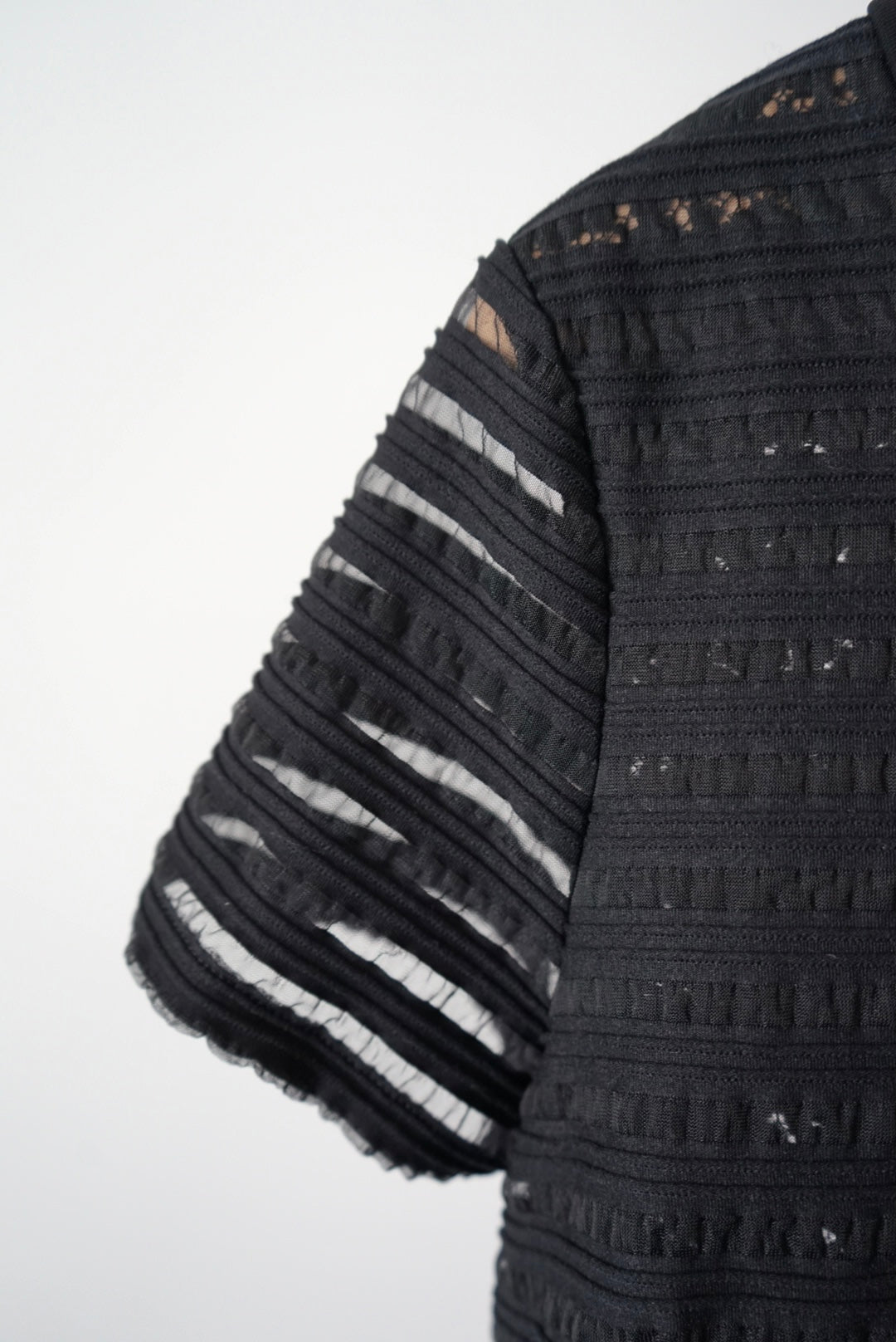 Sheer lace mix tee made in Italy