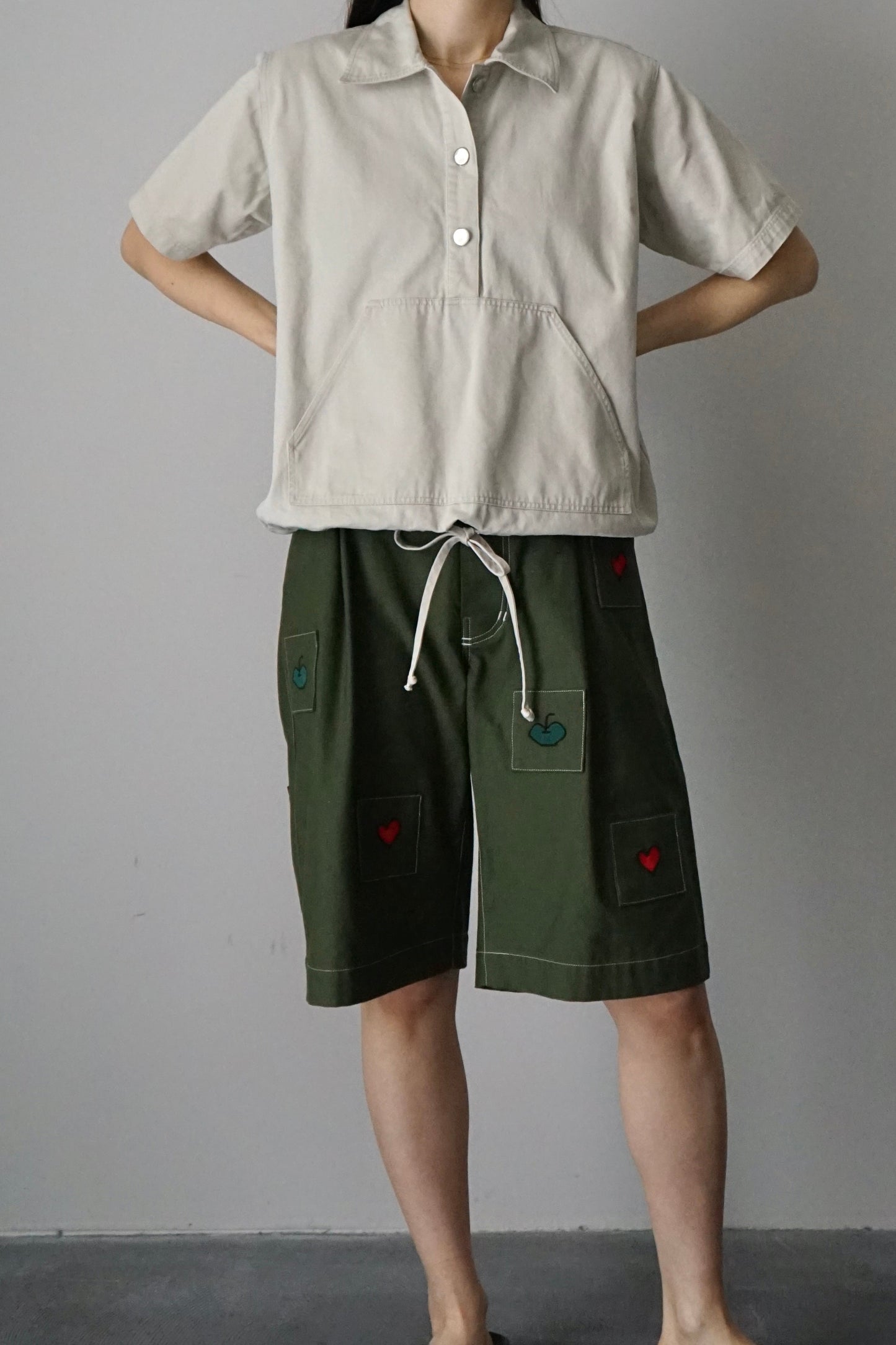 Euro silver buttons pullover shirts