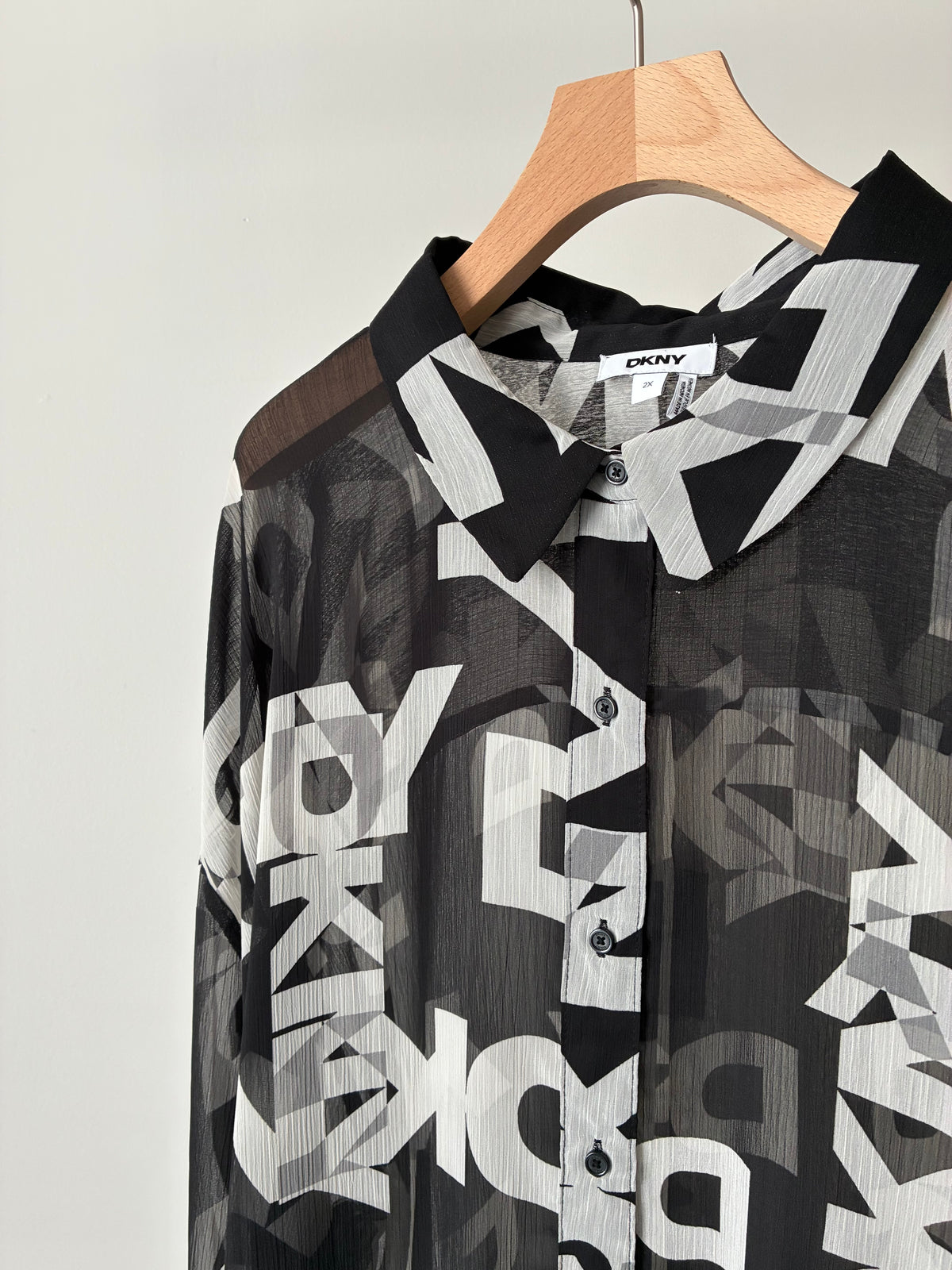 "DKNY" see-through logo big shirts