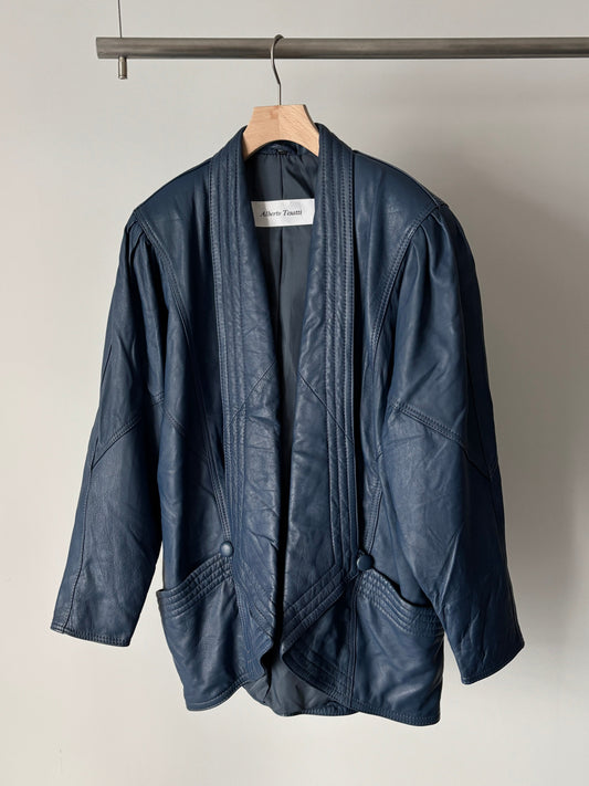 Blue leather jacket