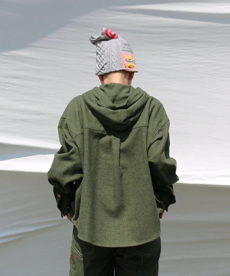 【SHOTAHIYAMA】hooded check shirt