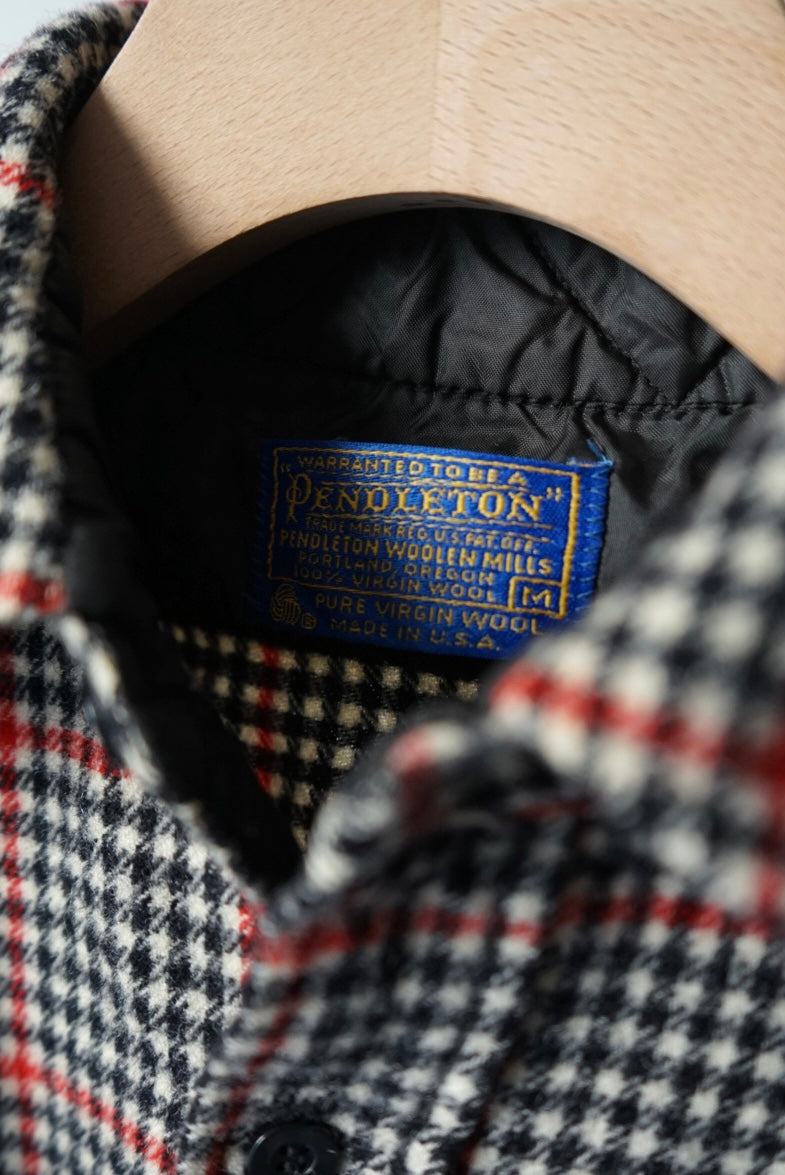 Gingham check wool shirt made in USA