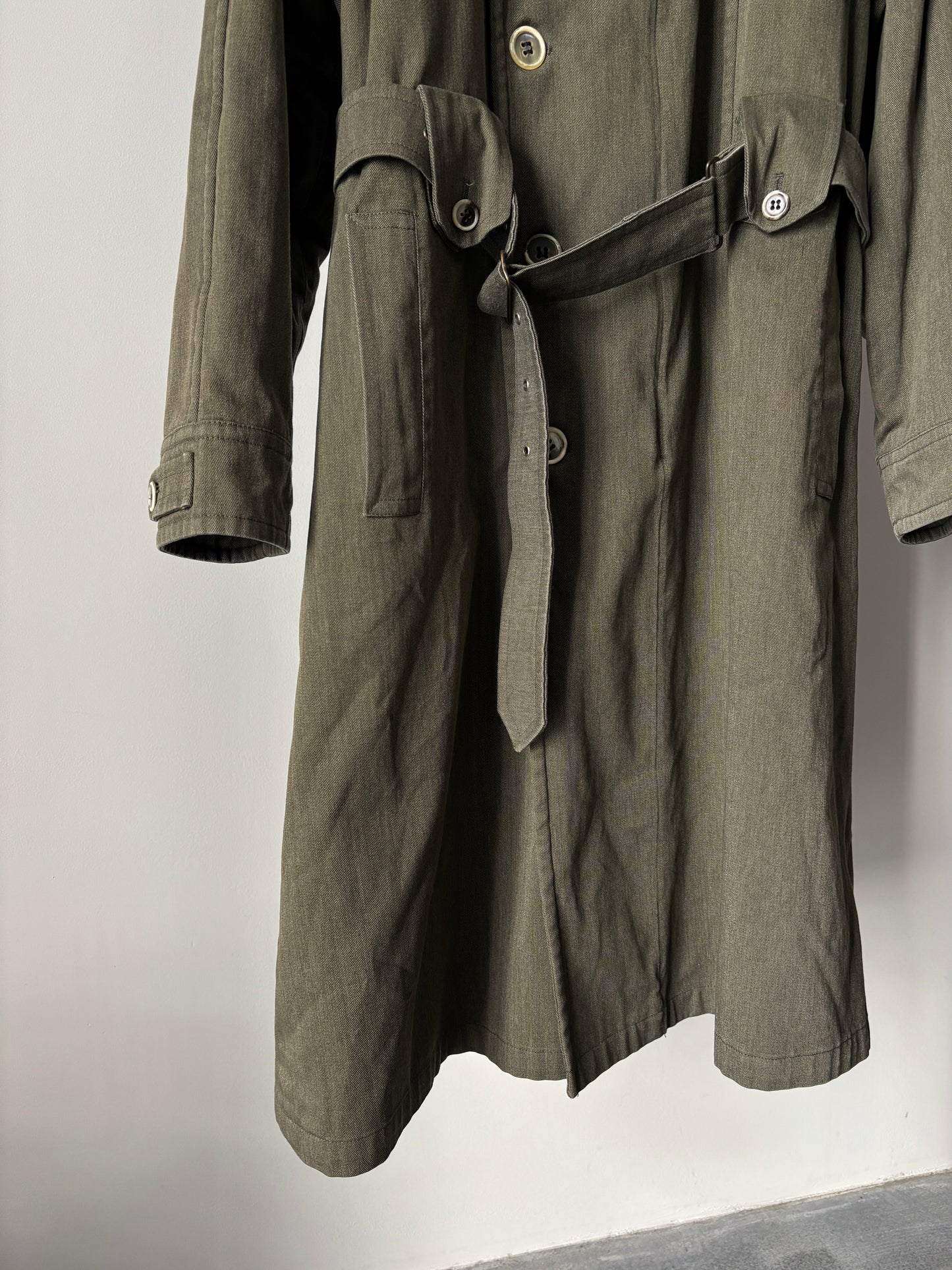 Stand collar long coat made in Italy