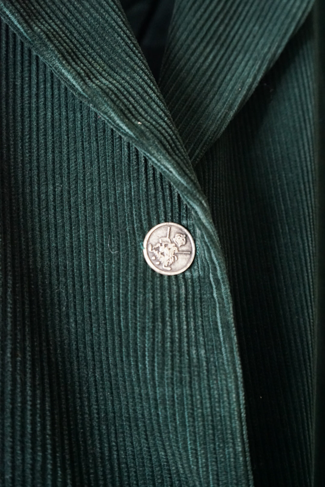 Deep green corduroy jacket made in italy