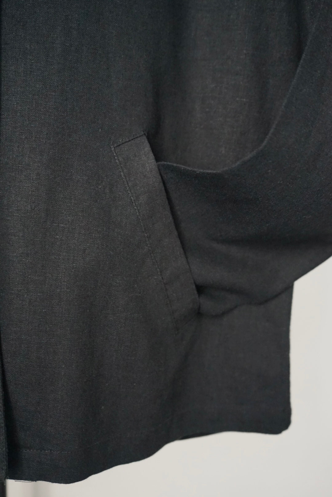 Linen rayon shirt jacket with pocket