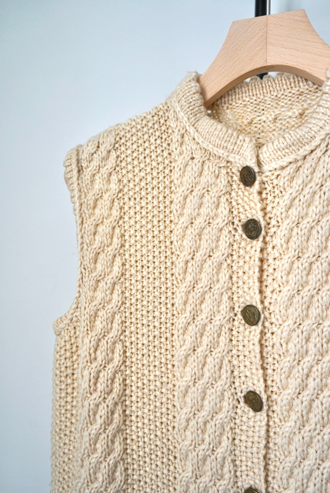 Cable knit vest