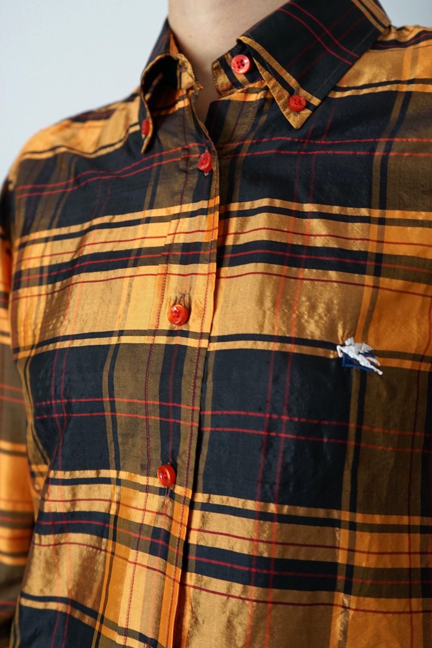 Designers silk check shirts made in Italy