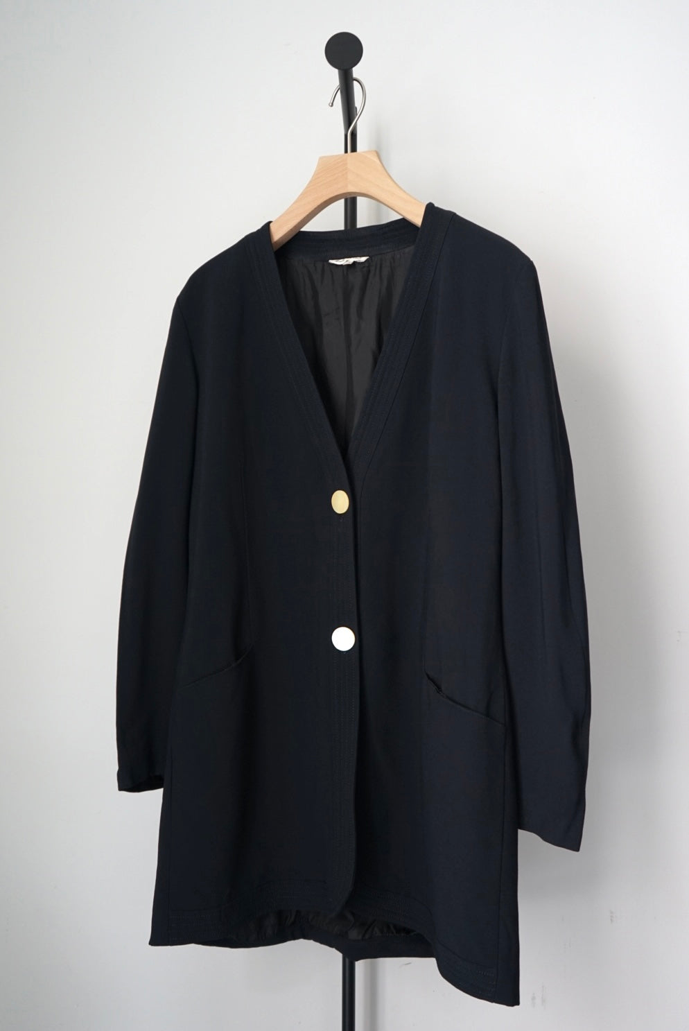 Collarless haori jacket made in Italy