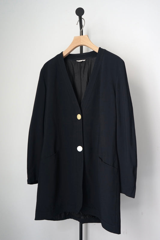 Collarless haori jacket made in Italy