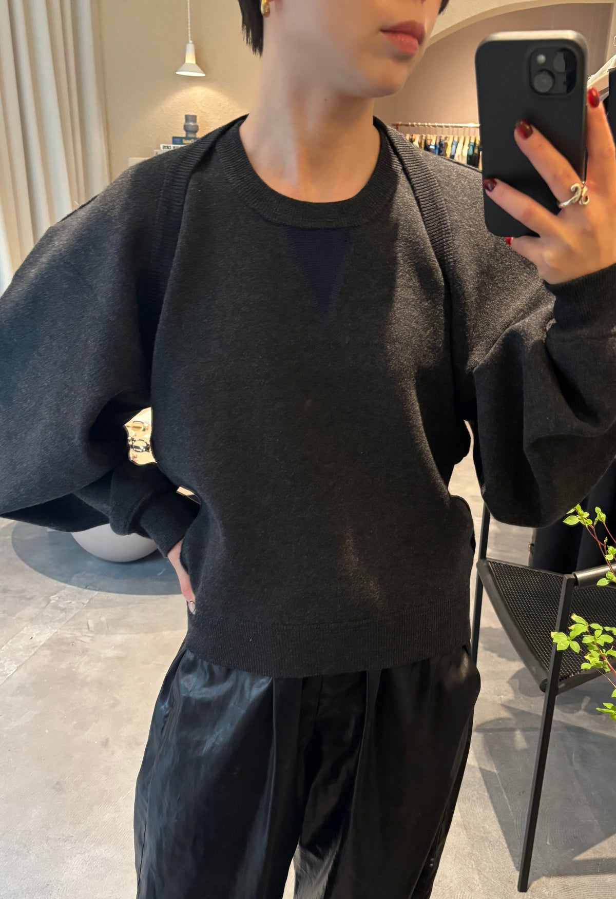 【tyn.TGOR】Saparate sweat -l.gray-