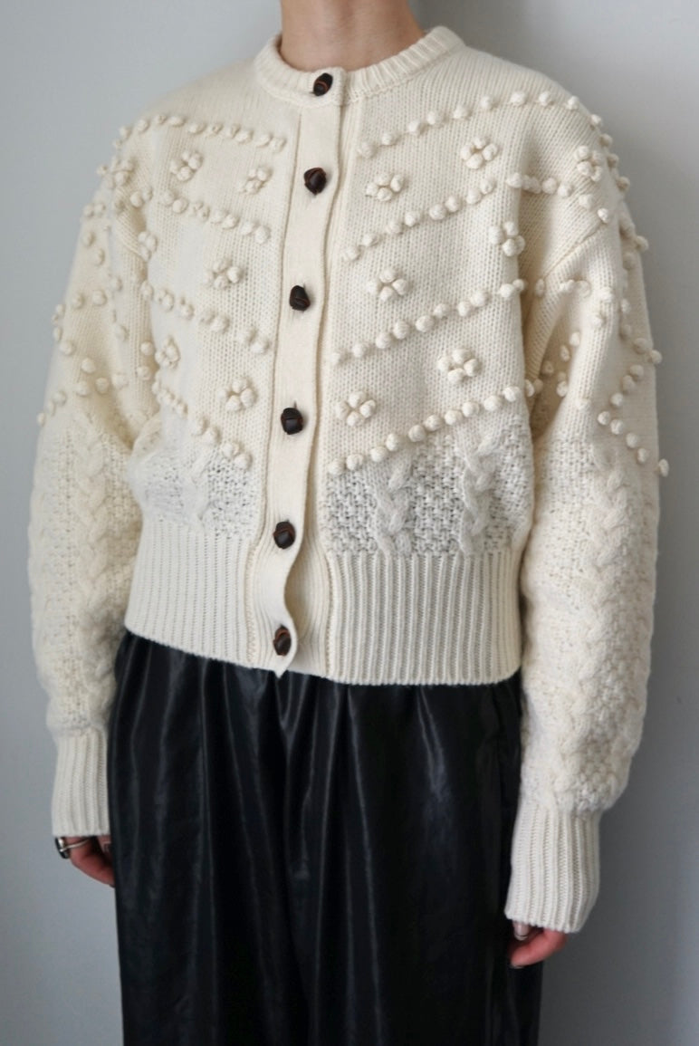 【NOHRA】Popcorn knit cardigan