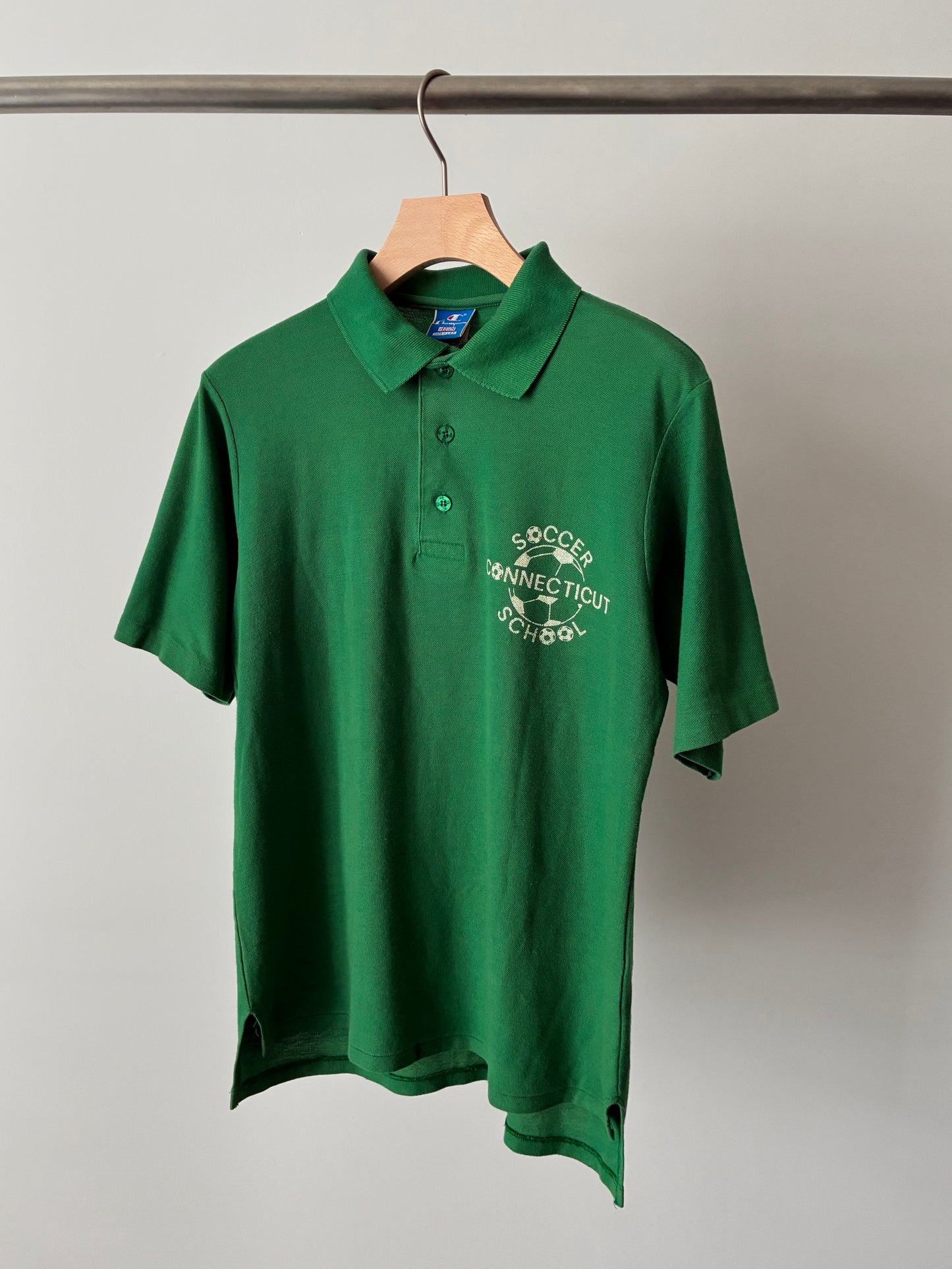 "Champion" soccer print polo made in USA