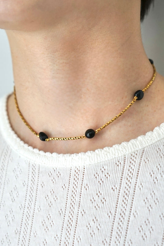 【kou】Onyx dot necklece