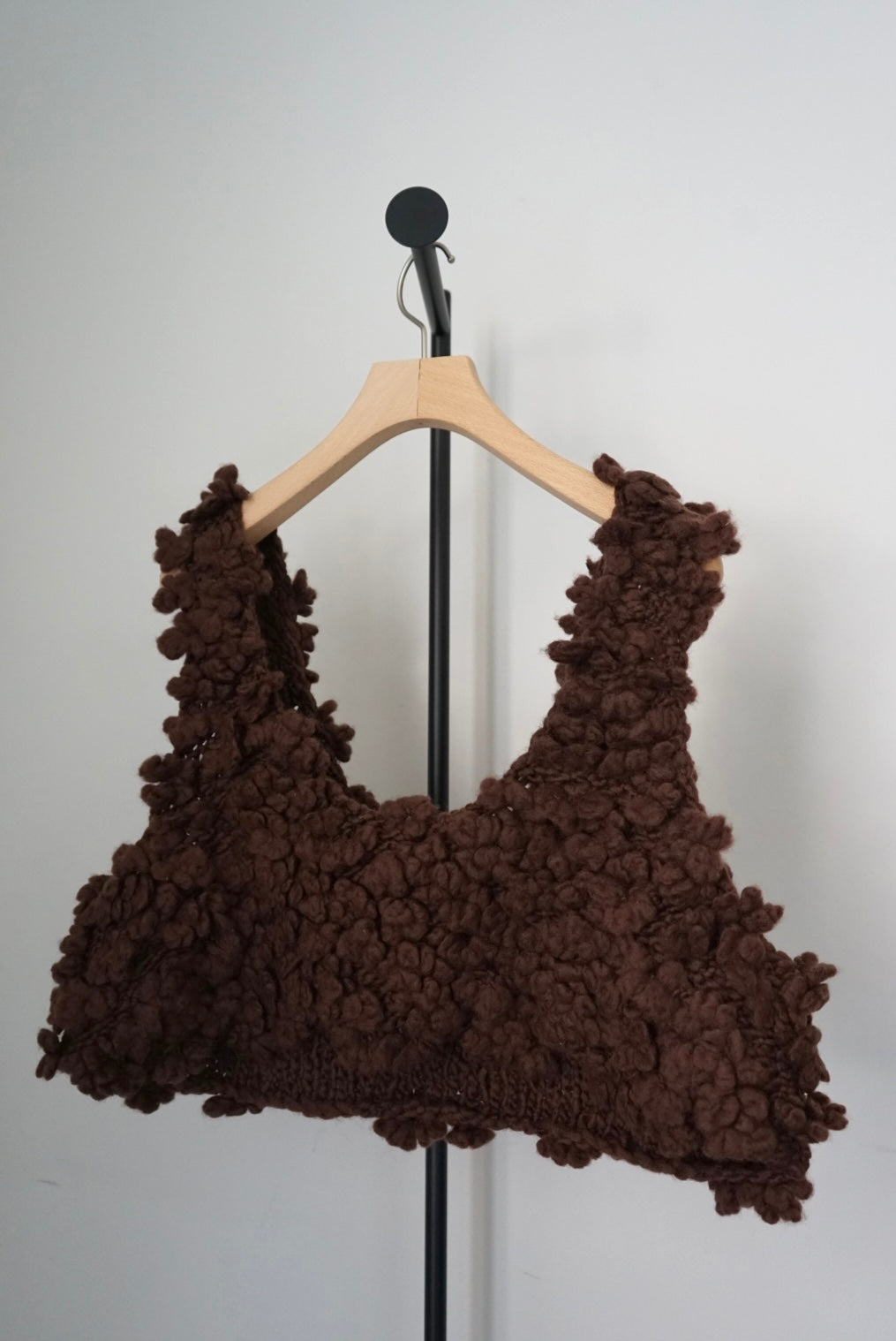 【HAKUJI】Hand-knitted vest (brown)