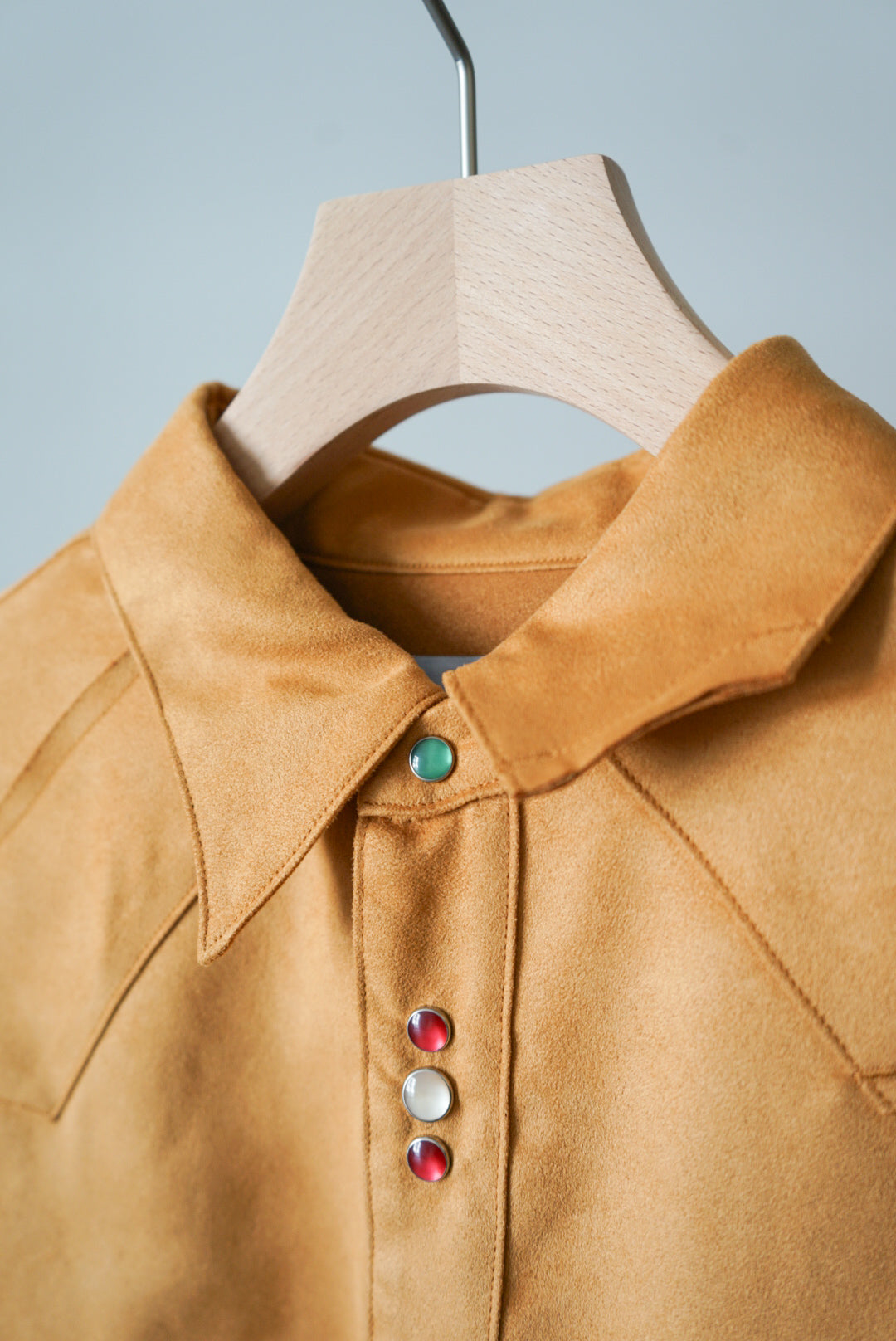 【SHOTAHIYAMA】 fake suede cutting western shirt (camel)