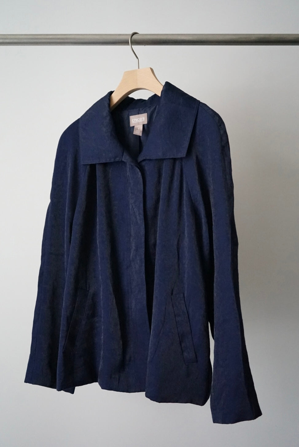 Shiny design collar jacket