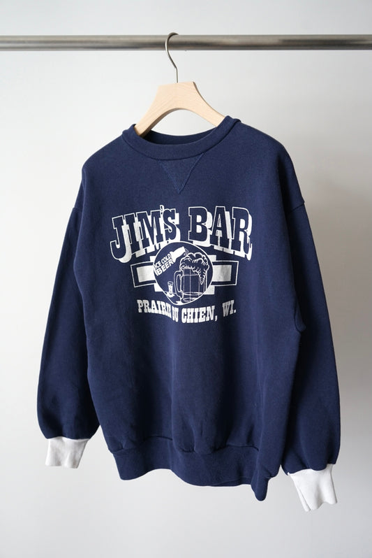 Bicolor sleeve print sweat