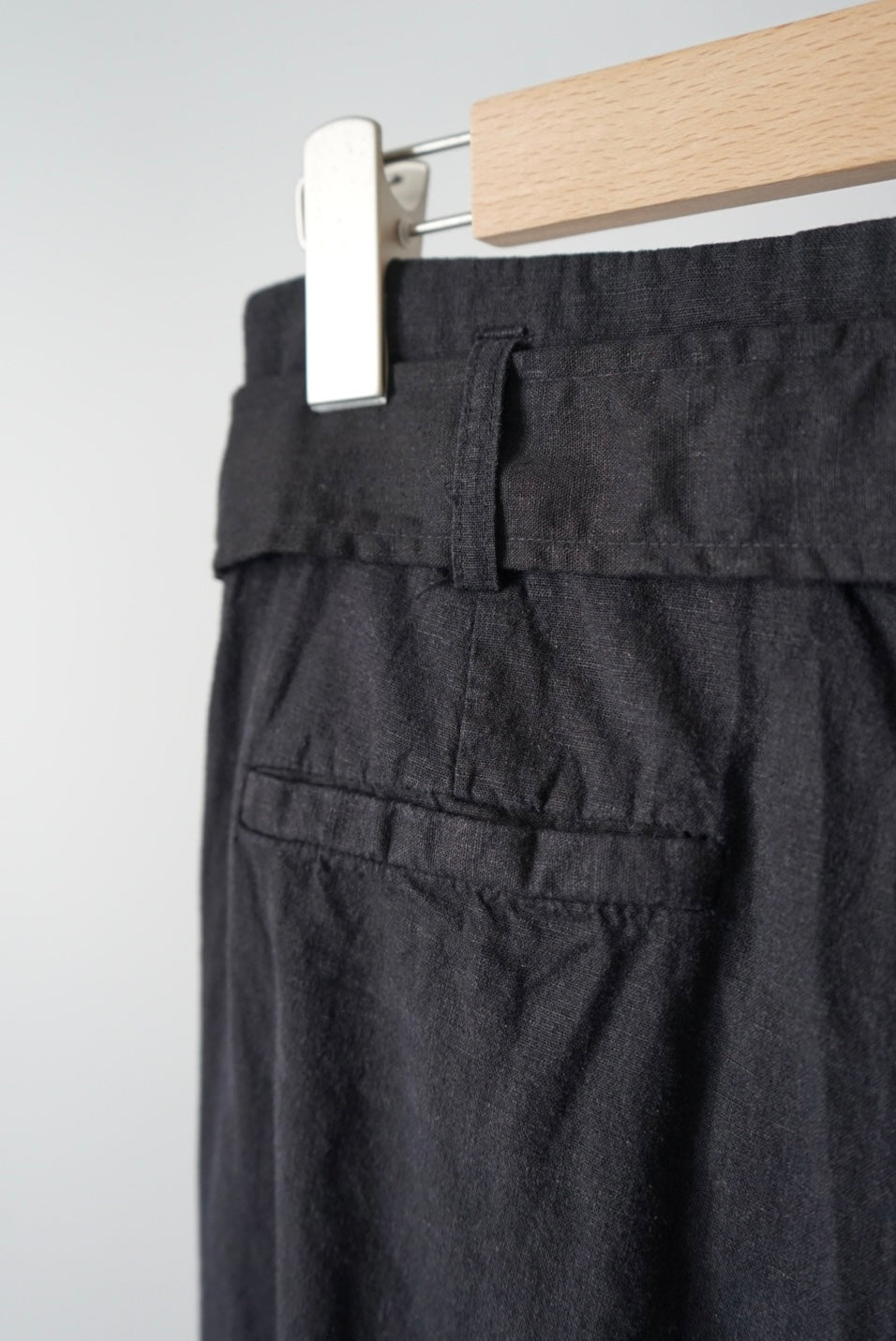 Belted linen rayon pants