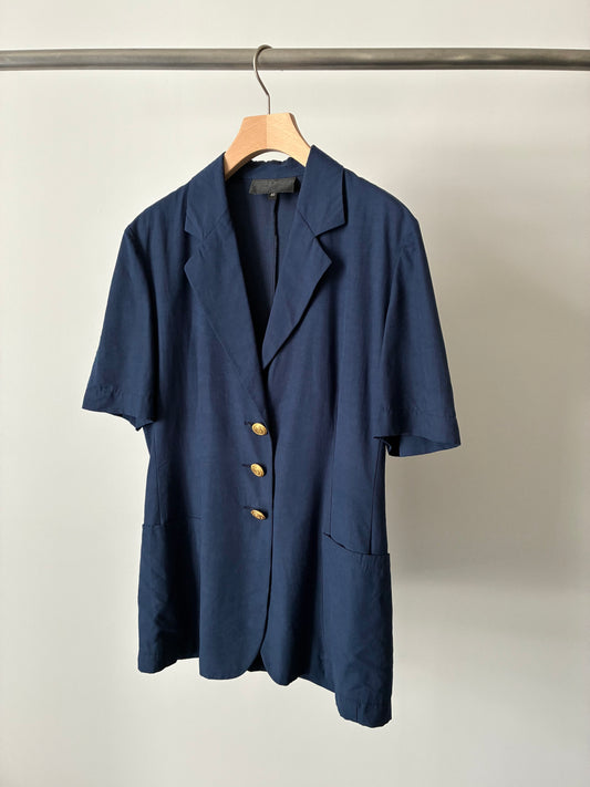 Gold buttons poly viscose jacket made in Italy