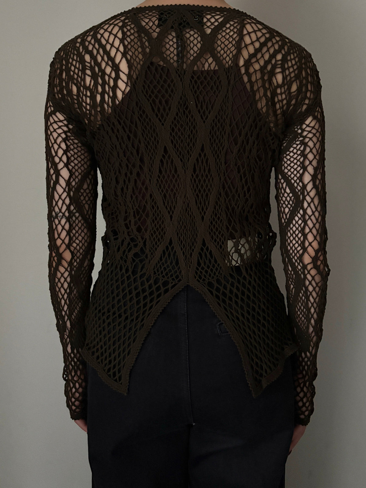 【EUCHRONIA】Stretch Lace Long Sleeve Tee -khaki-