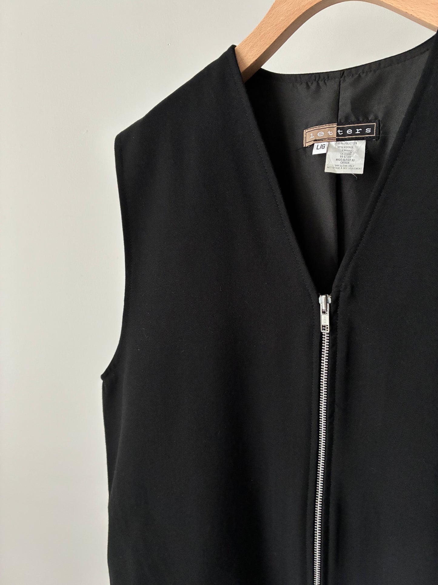 Zipup simple vest made in CANADA