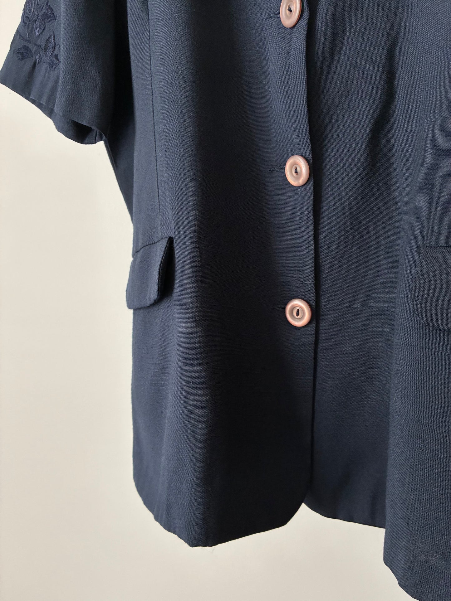 Embroidery design half sleeve shirt jacket made in Italy
