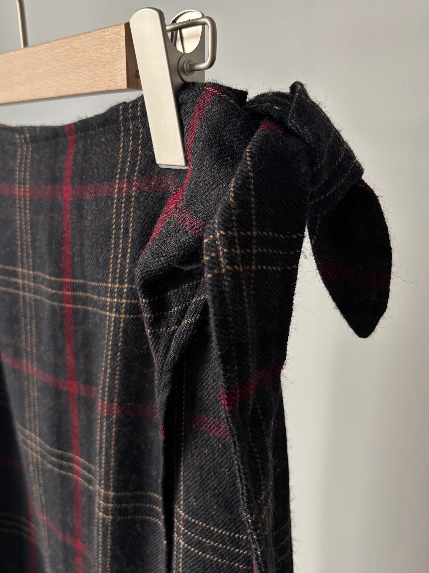 Check wrap skirt made in USA