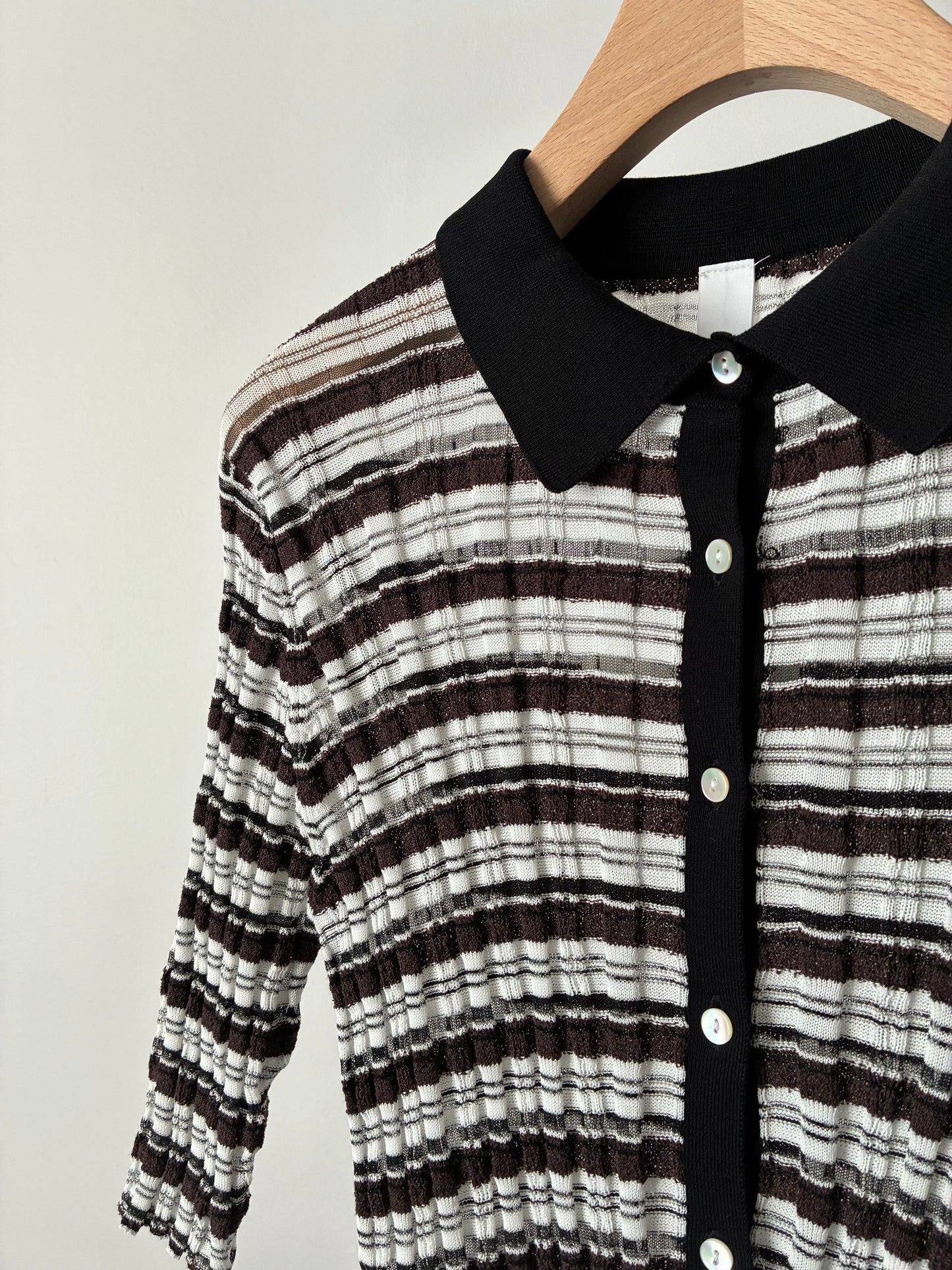 【tyn.TGOR】Sheer border knit polo