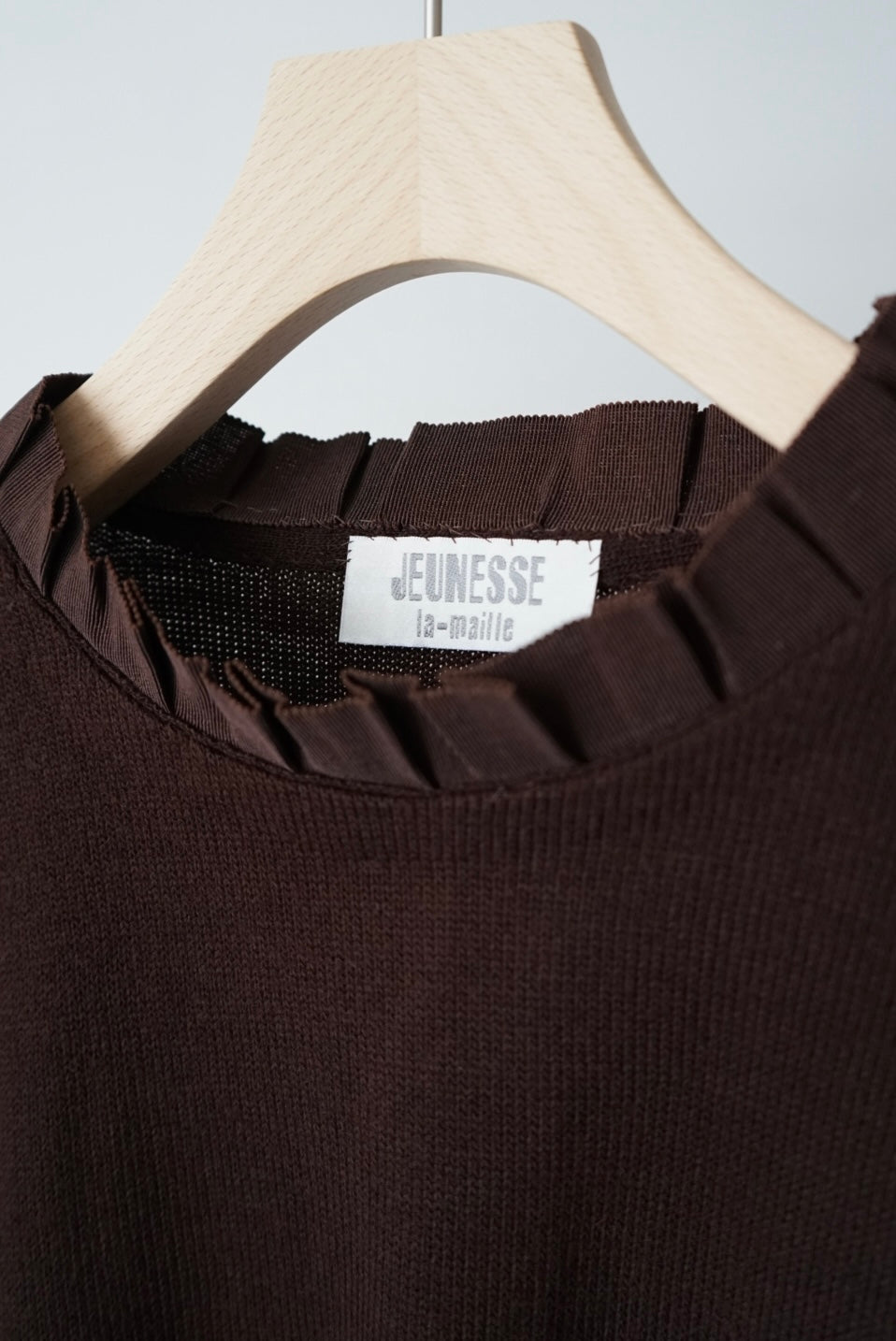 Pleated neck loose knit made in Italy
