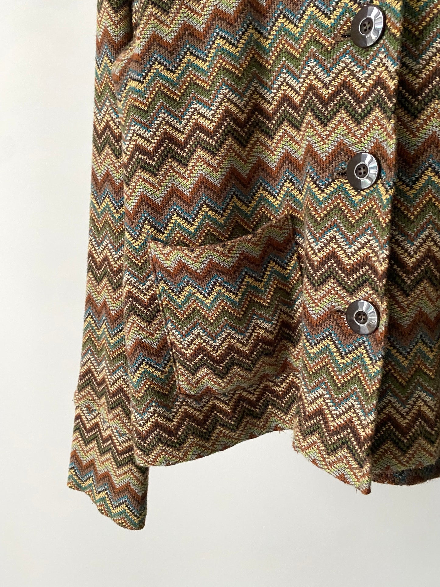 Multi color herringbone knit jacket