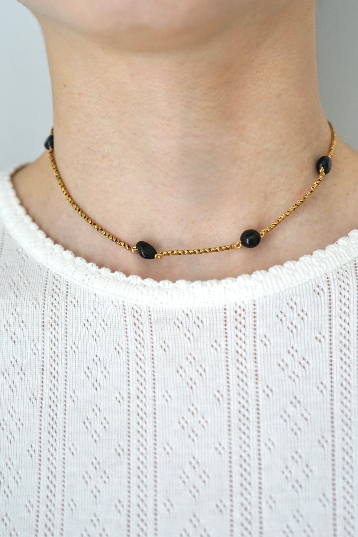 【kou】Onyx dot necklece