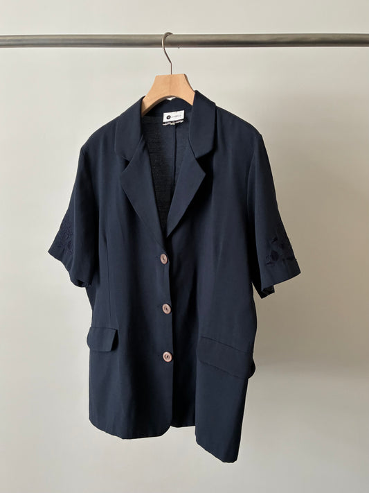 Embroidery design half sleeve shirt jacket made in Italy