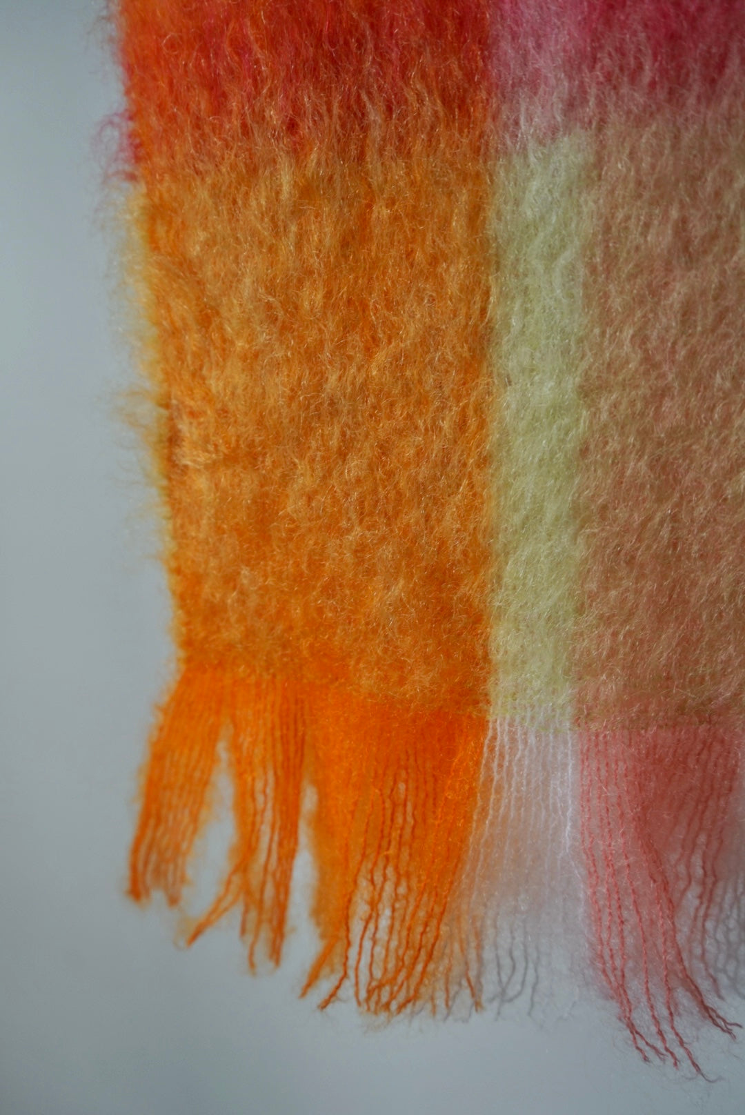 【MANTAS EZCARAY】SCARF TARTAN -pink orange base-