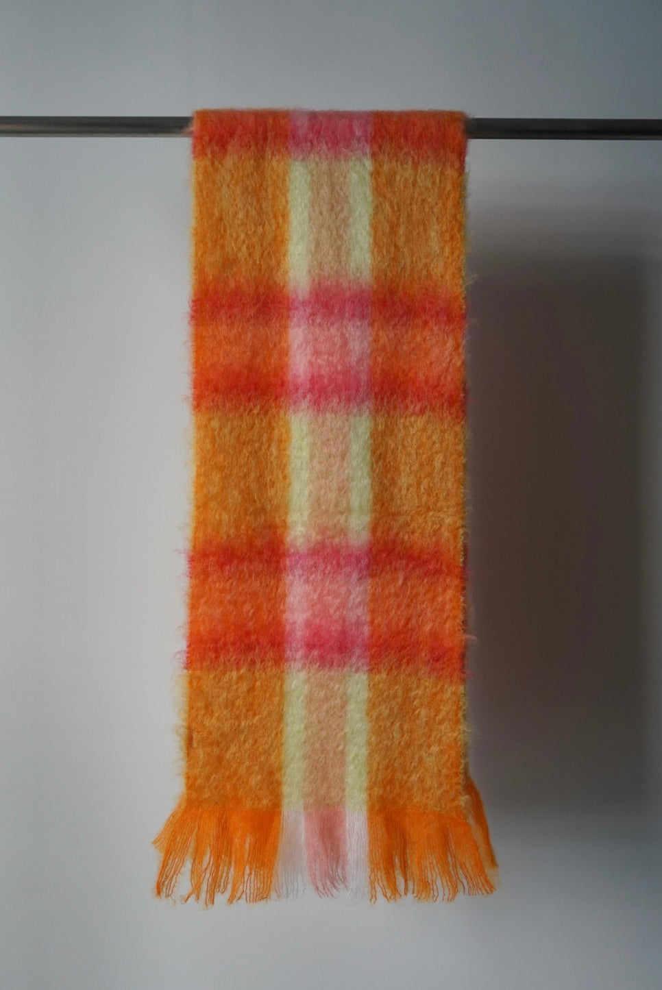 【MANTAS EZCARAY】SCARF TARTAN -pink orange base-